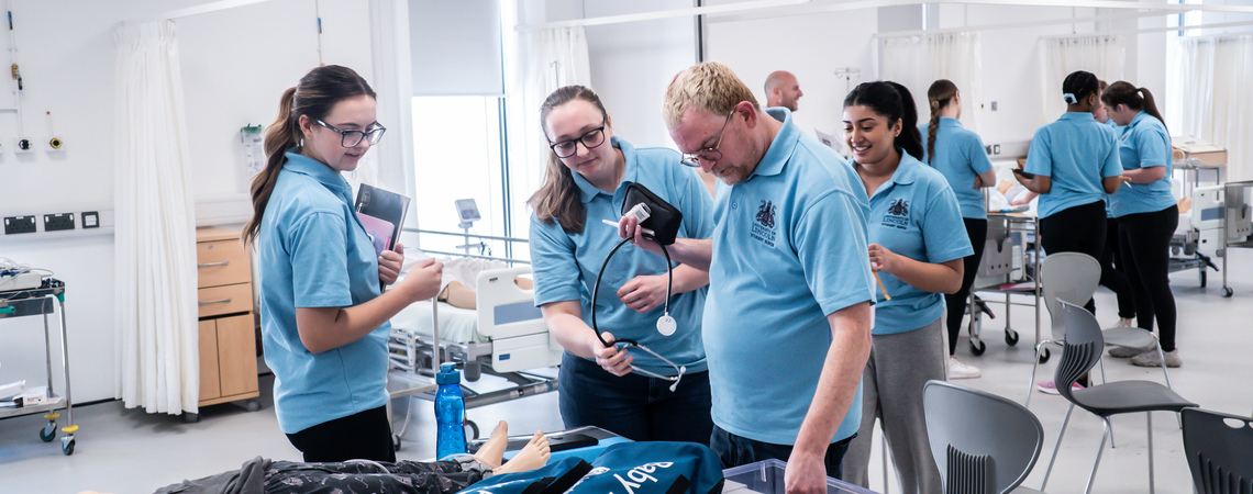 Student nurses using facilities in the Sarah Swift Building