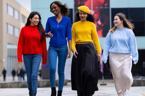 Students walking on campus